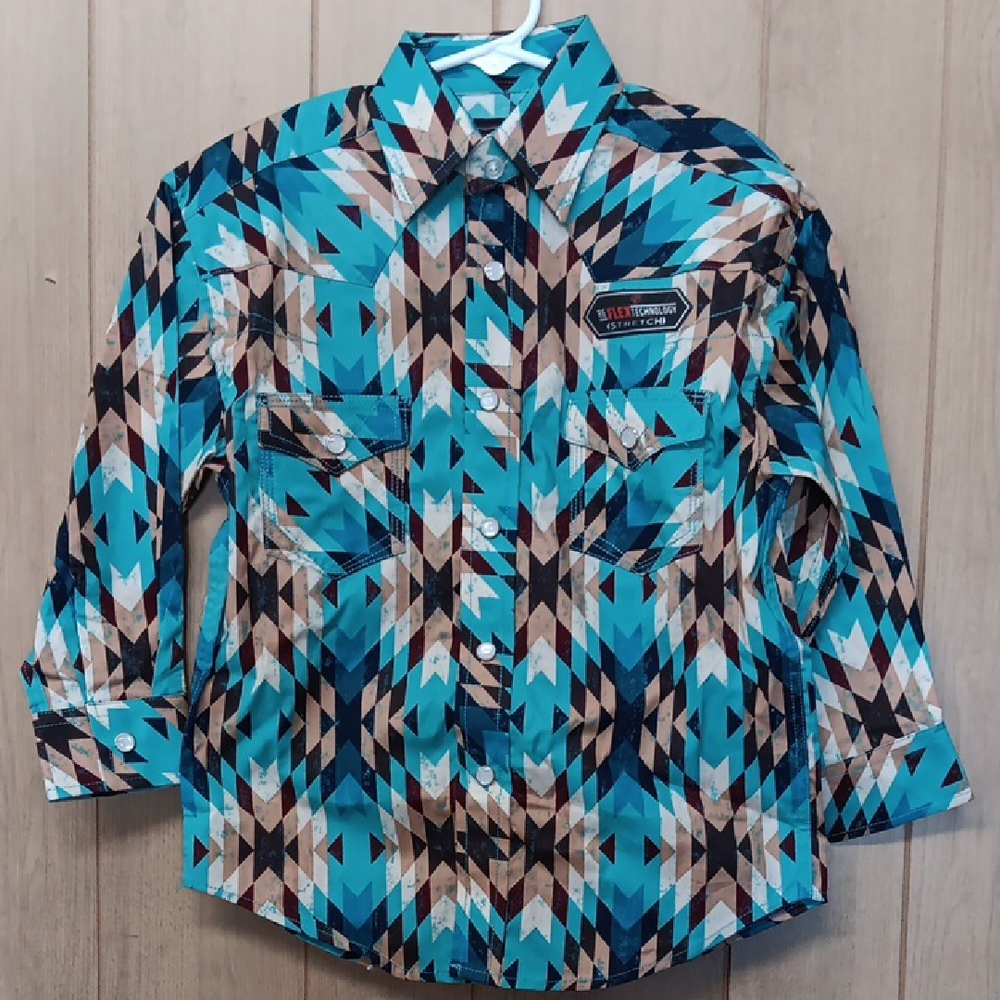 NWT Rock & Roll Denim Aztec Pearl Snap